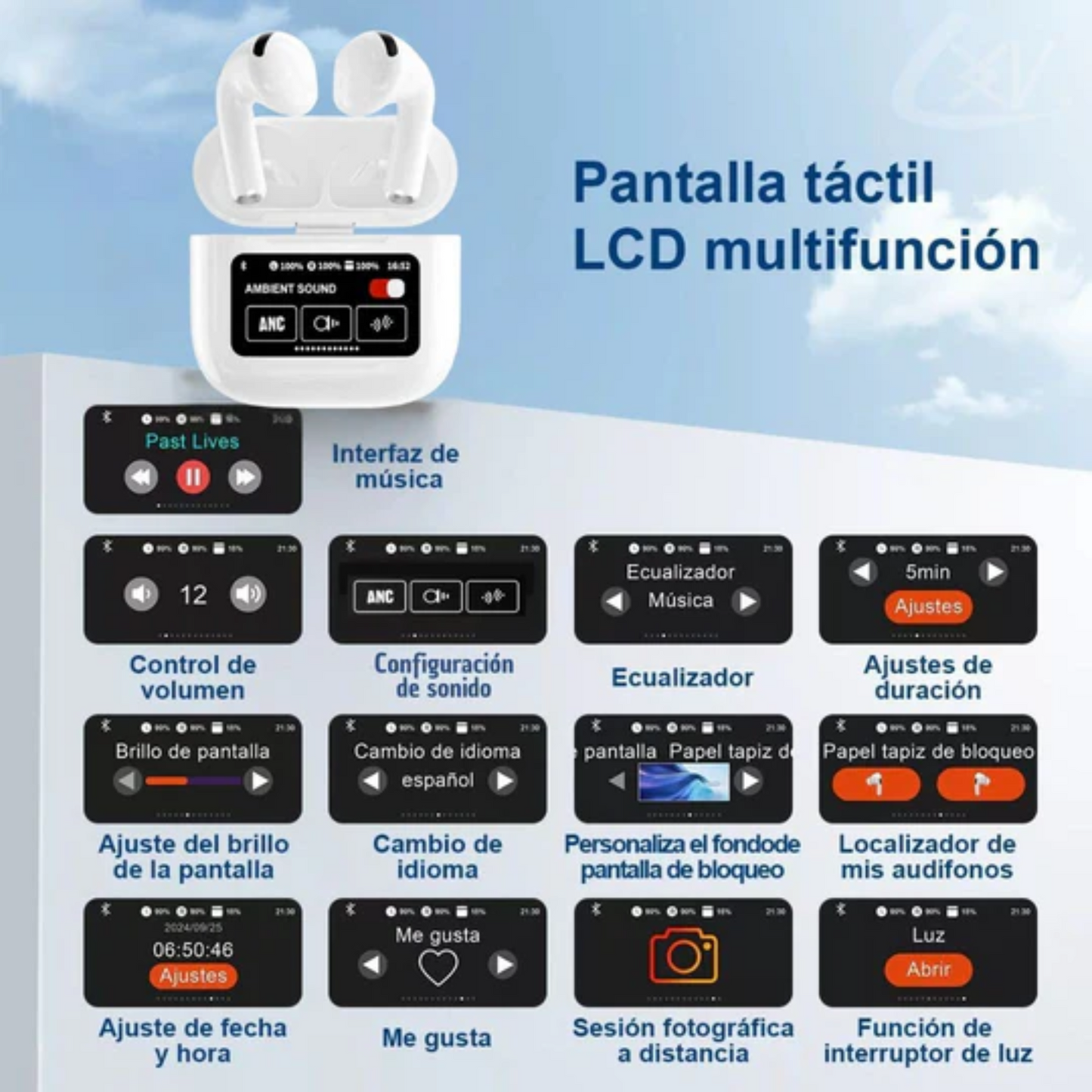 Audifonos Bluetooth Pro Pantalla Tactil