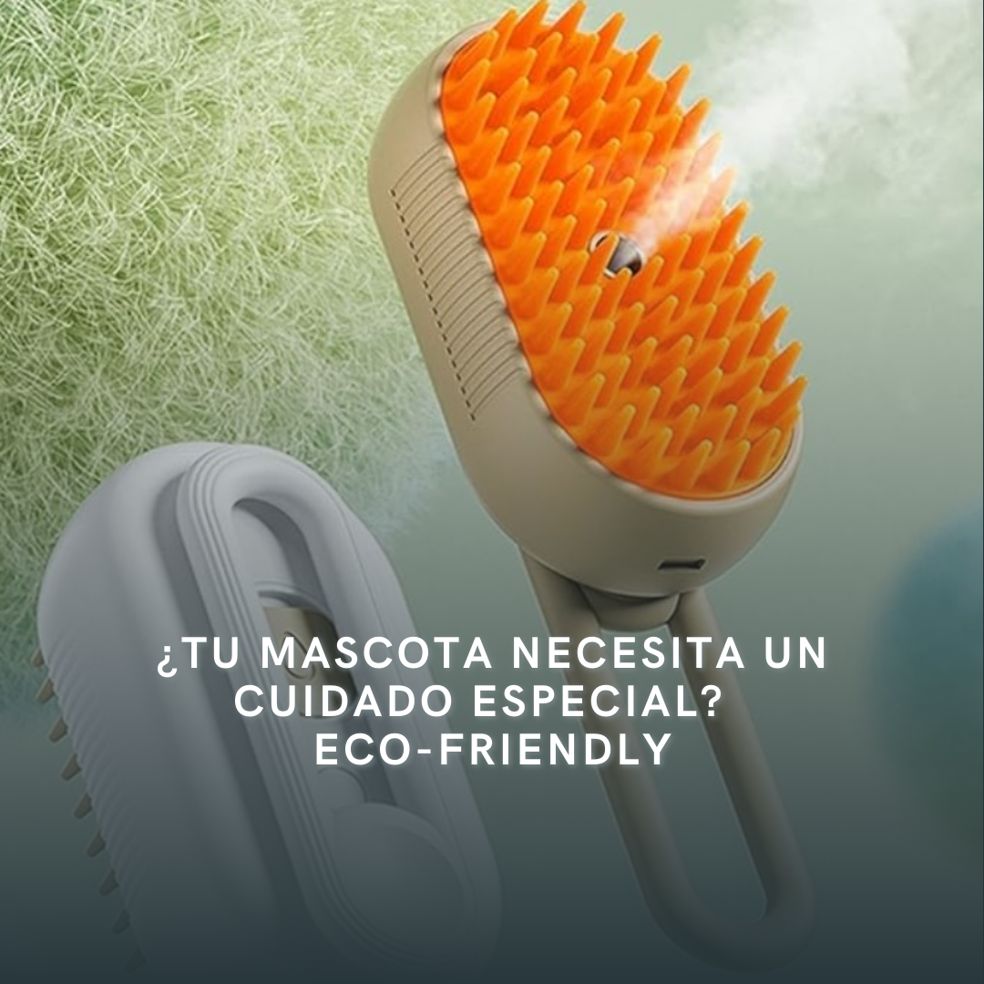 Cepillo Masajeador con Vapor 3 En 1 para Mascotas