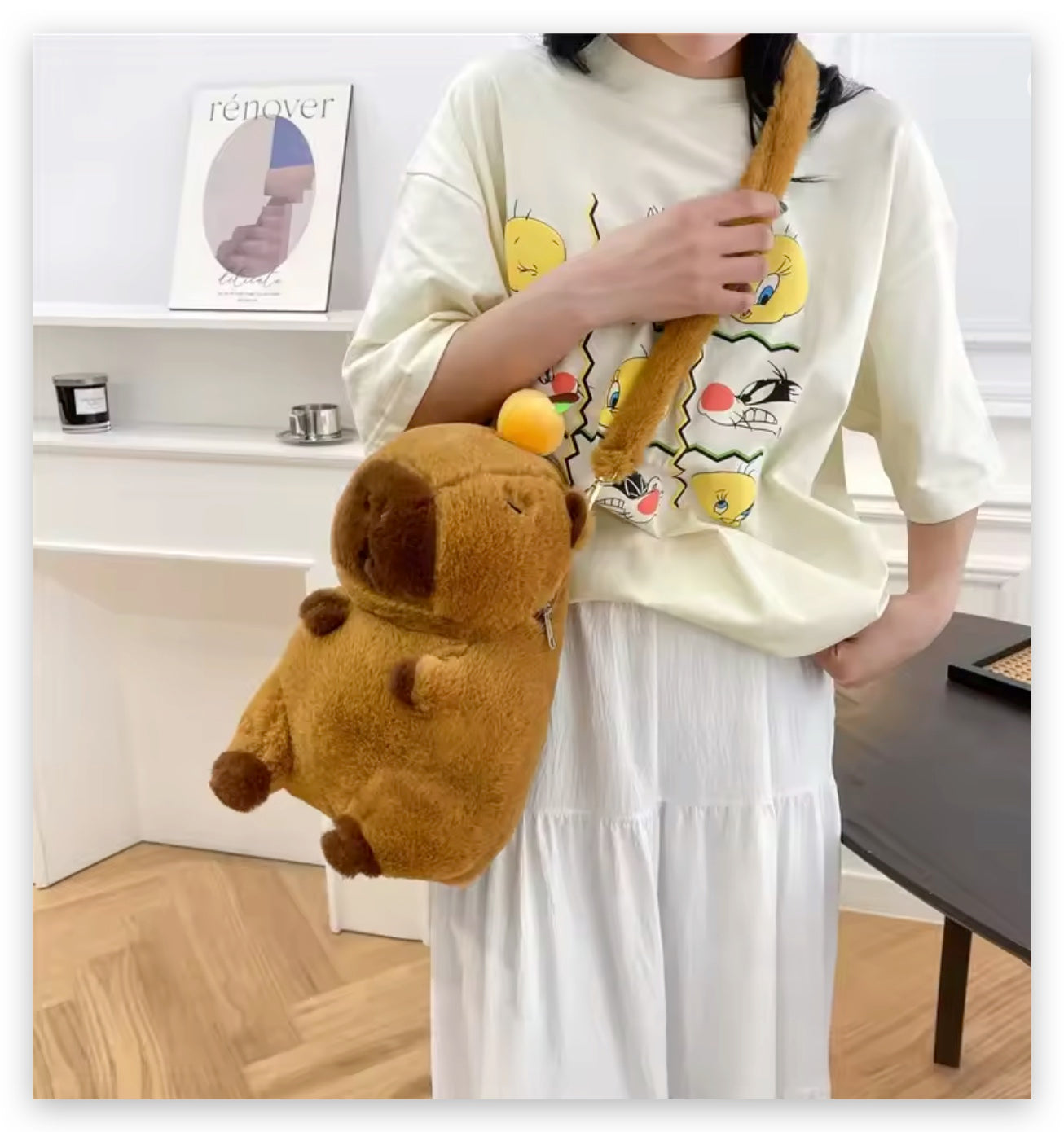 Mochila Peluche Felpa Kawaii Capibara
