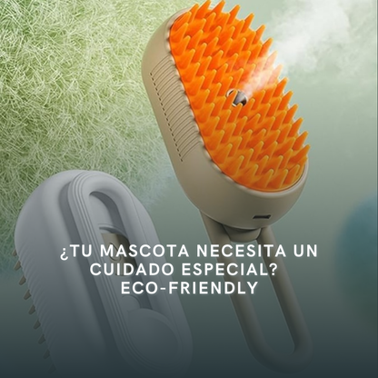 Cepillo Masajeador con Vapor 3 En 1 para Mascotas