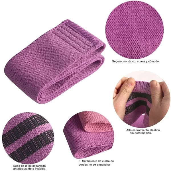 Set de 3 Bandas Elásticas de Fitness en casa