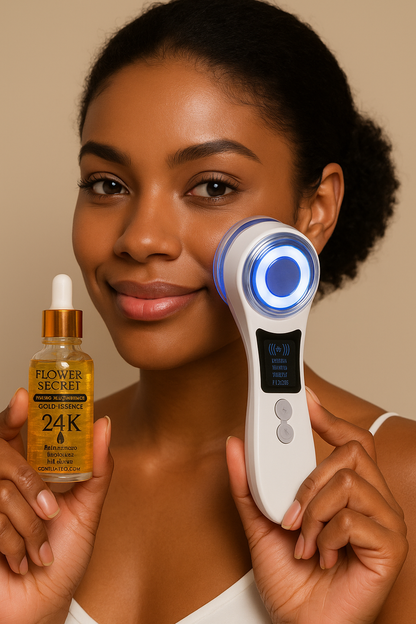 Pack Masajeador Facial Skin Led + Serum24K