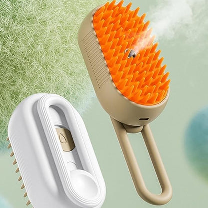 Cepillo Masajeador con Vapor 3 En 1 para Mascotas